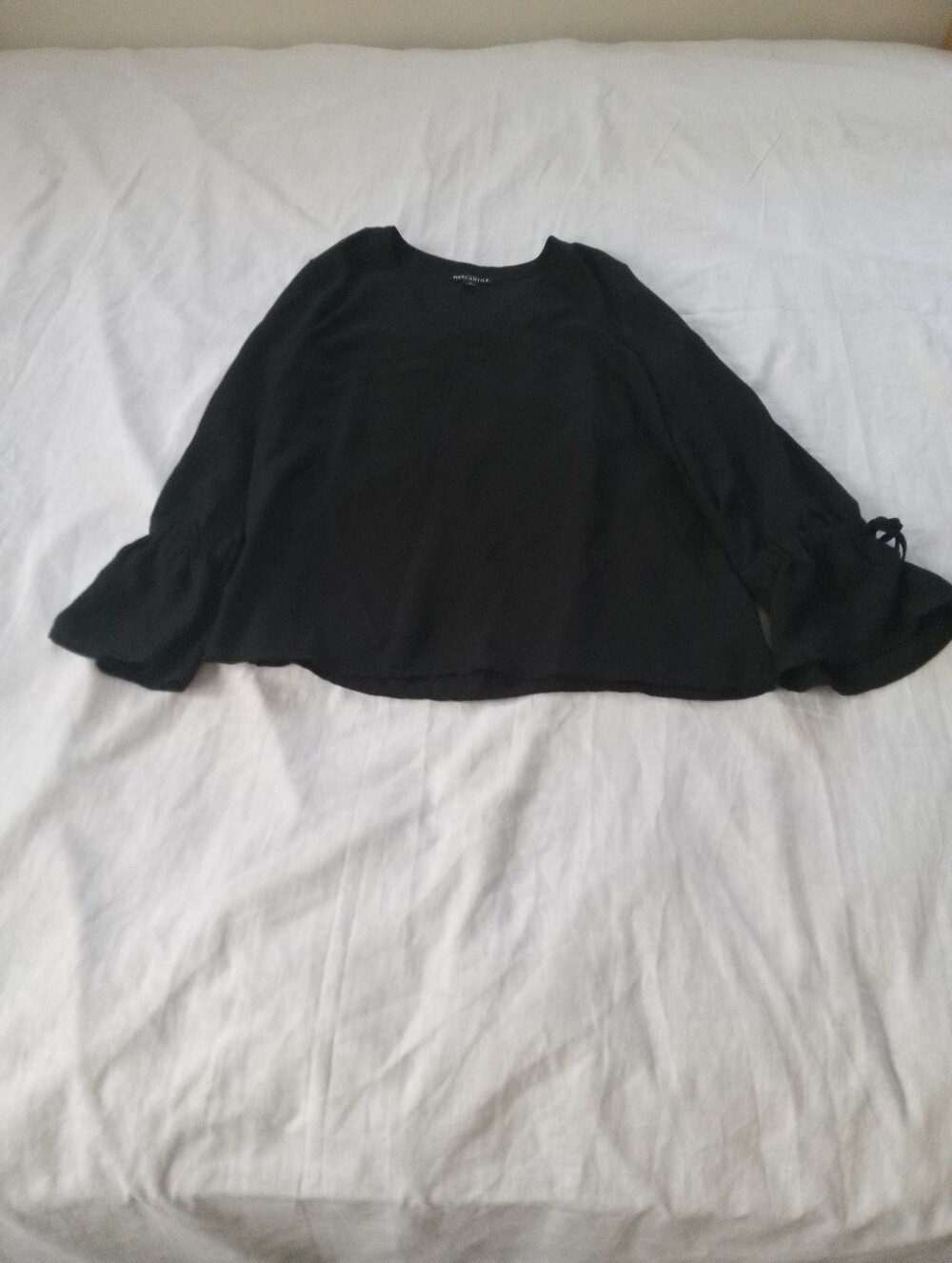 J Crew Mercantile Women's Black Long Sleeve V Neck Boho Blouse